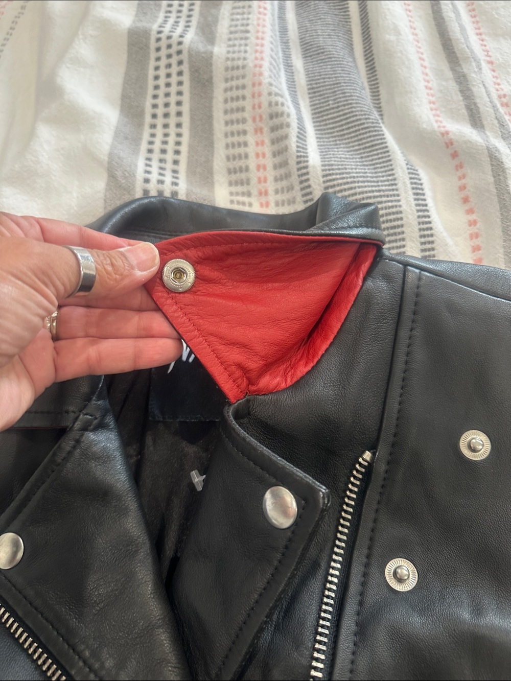 Nasty Gal Black 💯 Leather Moto Jacket with Silver Hardware - Picture 8 of 9